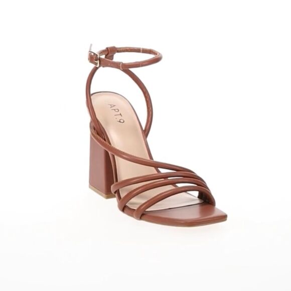 Apt 9 | NIB Cognac Lopaka Strappy Block Heels | 9.5 - Picture 1 of 14